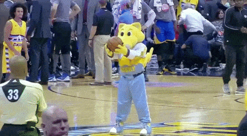 A basketball mascot blindly shoots a half-court basket - and makes it | B2B Digital Marketing Planning Guide