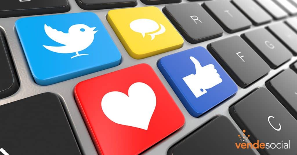 B2B Social Media icons on a keyboard