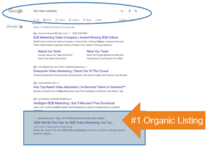 Example of an organic listing | B2B blogging tips